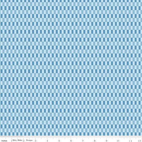 BLUE BLOOMS & THREADS  CHECKS BLUE