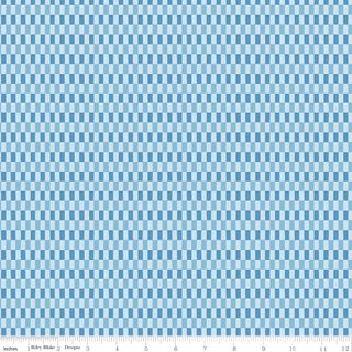 BLUE BLOOMS & THREADS  CHECKS BLUE