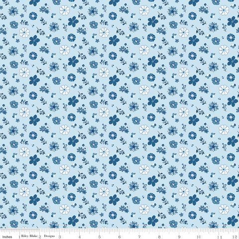 BLUE BLOOMS & THREADS  FLORAL BLUE