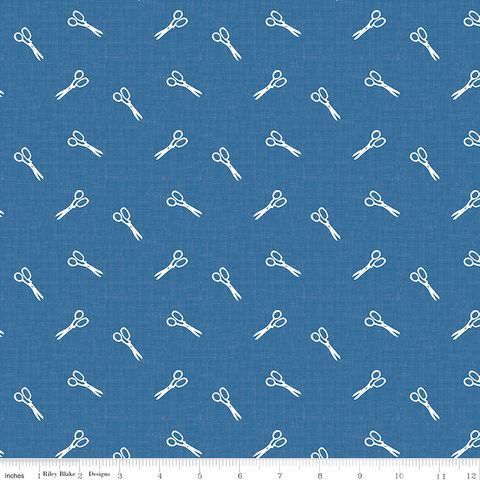 BLUE BLOOMS & THREADS  SCISSORS DENIM