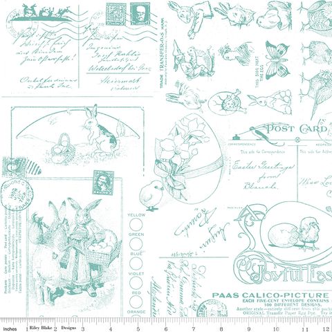 EGG HUNT 107/108" WIDE BACK EASTER POST AQUA