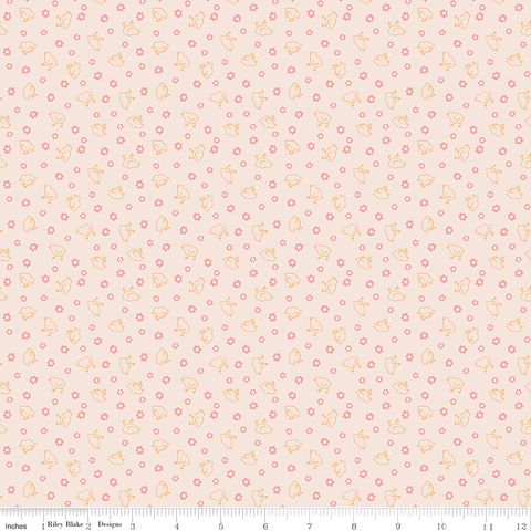 FARMER'S DAUGHTER BABY CHICKS BACKGROUND CORAL