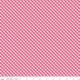 HYDRANGEAS IN THE GARDEN GINGHAM RASPBERRY