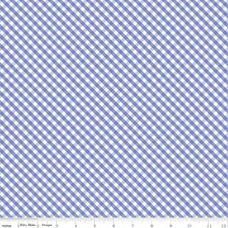 HYDRANGEAS IN THE GARDEN GINGHAM PERIWINKLE