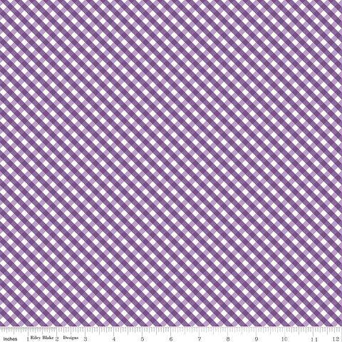HYDRANGEAS IN THE GARDEN GINGHAM PURPLE