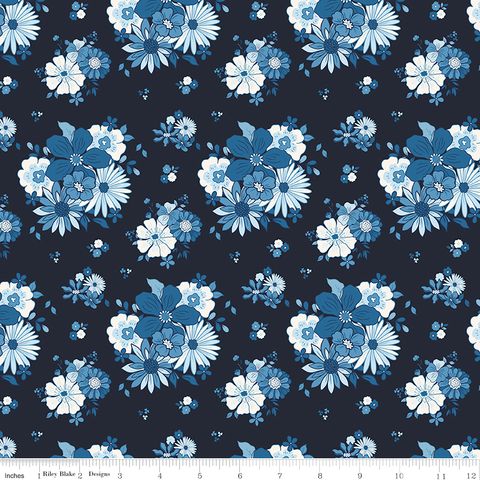 BLUE BLOOMS & THREADS  MAIN NAVY