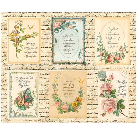 ROSE & VIOLET'S BOUQUET DES FLEURS 35 1/2" X 43 1/