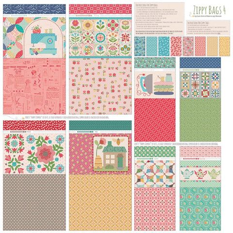 LORI HOLT HOME D�COR 57/58" ZIPPY BAGS 4 PANEL