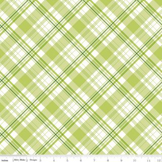 HYDRANGEAS IN THE GARDEN PLAID GREEN
