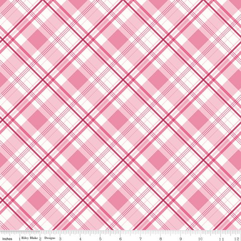 HYDRANGEAS IN THE GARDEN PLAID PINK