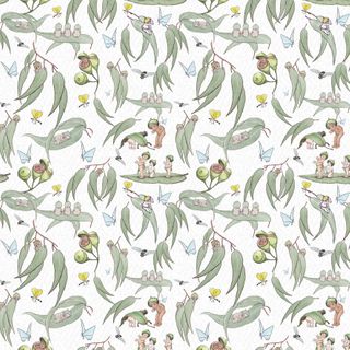 MAY GIBBS GARDEN PLAYTIME JERSEY WHITE 59"