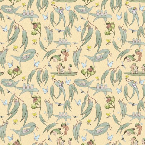 MAY GIBBS GARDEN PLAYTIME JERSEY YELLOW 59"
