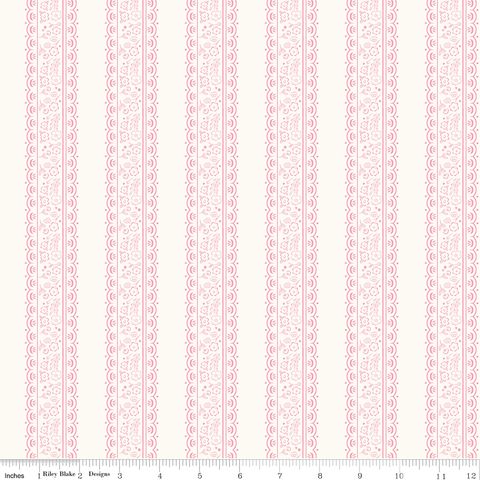 SWEET PINK FLORAL STRIPES CREAM