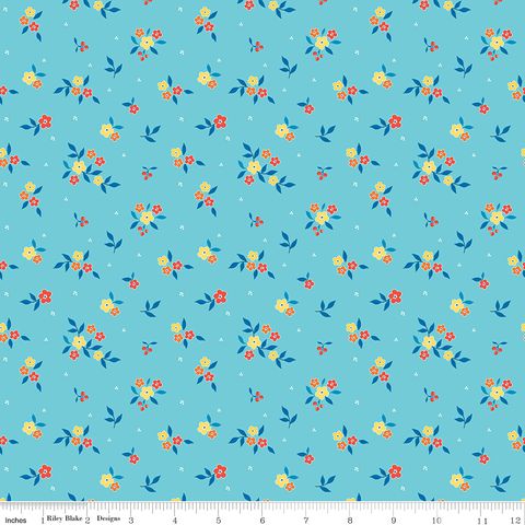 SUMMER'S IN TOWN FLORAL AQUA