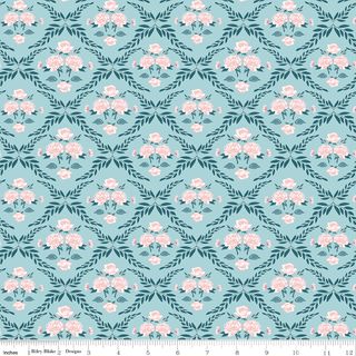 CORRESPONDENCE TRELLIS DAMASK AQUA