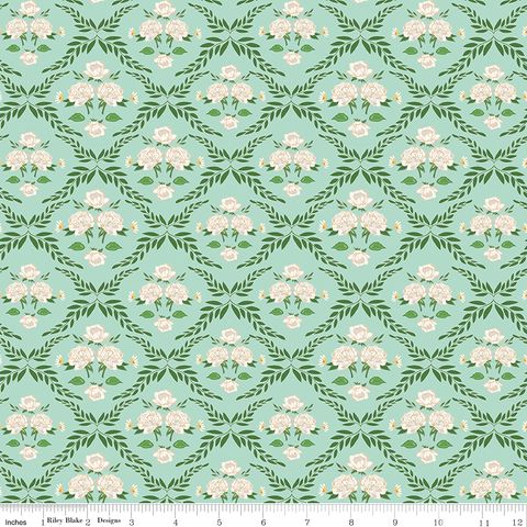 CORRESPONDENCE TRELLIS DAMASK MINT
