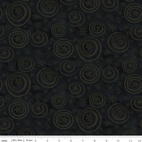 SPOOKY STARS AND SWIRLS BLACK