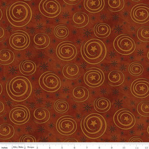 SPOOKY STARS AND SWIRLS RUSTY OAK