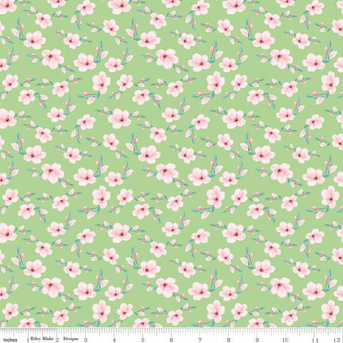 PAINTED PETALS BLOSSOMS GREEN
