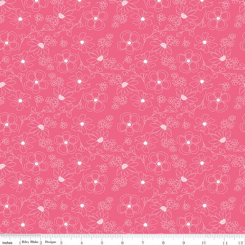 PAINTED PETALS OUTLINED FLOWERS PINK