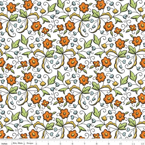 SCARY SCRAPS FALL FLORAL WHITE
