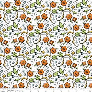 SCARY SCRAPS FALL FLORAL WHITE
