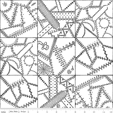SCARY SCRAPS CRAZY PATCHWORK WHITE