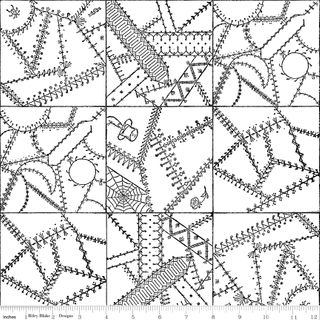 SCARY SCRAPS CRAZY PATCHWORK WHITE