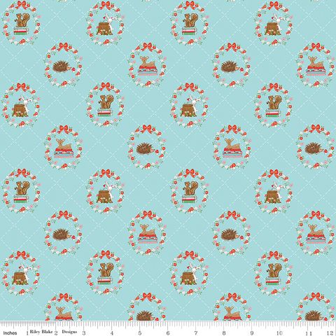 WHIMSICAL WOODLAND ANIMALS AQUA