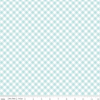 WHIMSICAL WOODLAND DIAGONAL GINGHAM AQUA