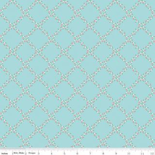 WHIMSICAL WOODLAND LATTICE AQUA