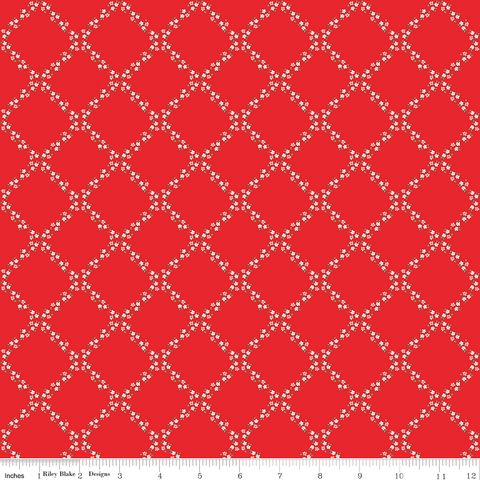 WHIMSICAL WOODLAND LATTICE RED