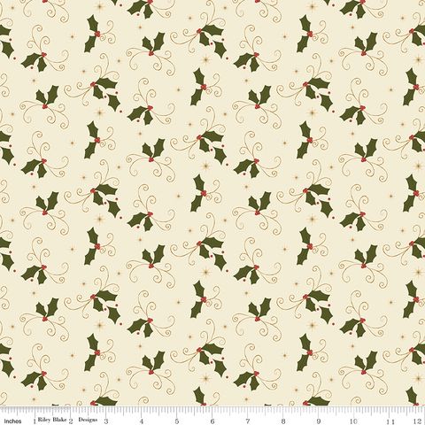 CHRISTMAS GREETINGS HOLLY CREAM