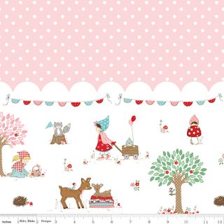 WHIMSICAL WOODLAND BORDER PRINT PINK
