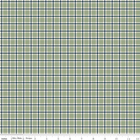 CHRISTMAS GREETINGS PLAID SAGE