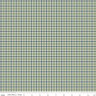 CHRISTMAS GREETINGS PLAID SAGE