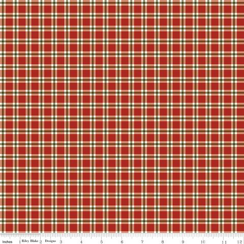 CHRISTMAS GREETINGS PLAID RED