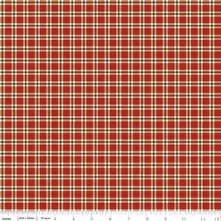 CHRISTMAS GREETINGS PLAID RED