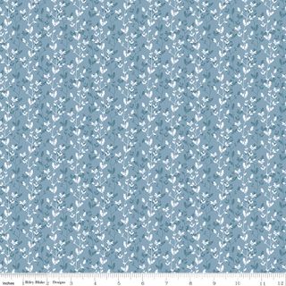 DAYBREAK ON THE PRAIRIE SILHOUETTE FLORAL BLUE