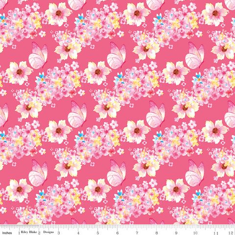 PAINTED PETALS BUTTERFLY FLORAL PINK