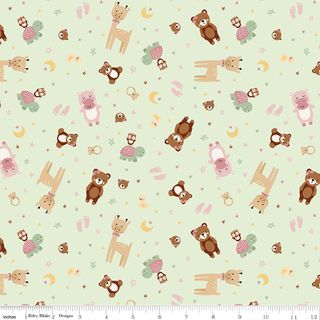 FLANNEL BABY GIRL ANIMAL TOSS MINT
