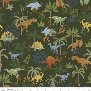 FLANNEL CRETACEOUS JUNGLE DINOS FOREST