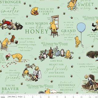 FLANNEL WINNIE THE POOH QUOTES GREEN