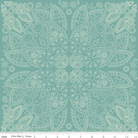 FLANNEL COWBOYS BANDANA TEAL