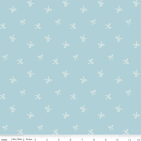 FLANNEL SWEET COTTON TALES BOWS BLUE