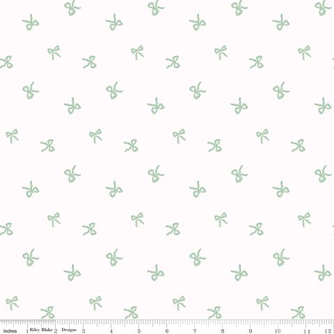 FLANNEL SWEET COTTON TALES BOWS WHITE