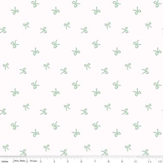 FLANNEL SWEET COTTON TALES BOWS WHITE