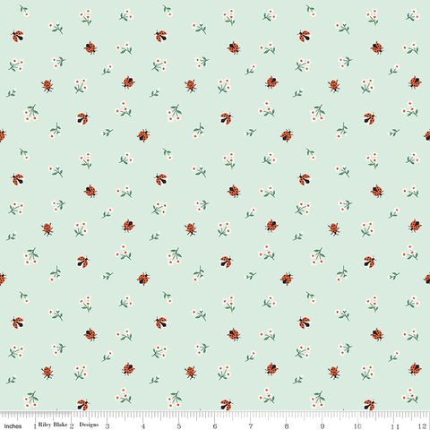 FLANNEL MEADOW MOMENTS LADYBUGS MINT