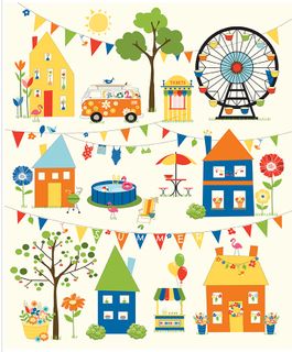 SUMMER'S IN TOWN 35 1/2" X 43 1/2" PANEL