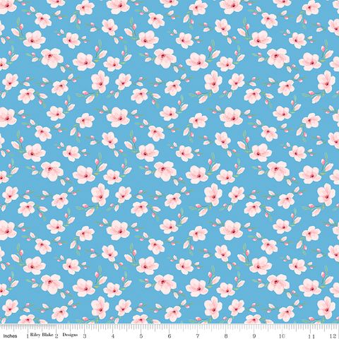 PAINTED PETALS BLOSSOMS BLUE